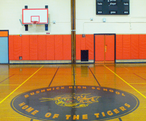 bushwick high school gymnasium remodeling by designers Gran Kriegel Architects in nyc