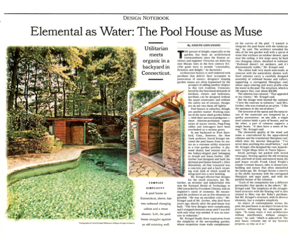 award winning residential architect home designer pool house design by gran kriegel architects in new york