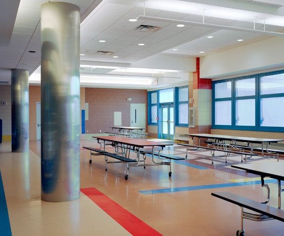 cafeteria design for schools in NYC by Gran Kriegel Architects for new school building construction