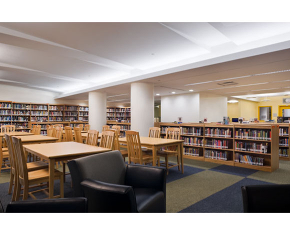 library for k-12 school design - major adaptive reuse project by Gran Kriegel Architects in NYC