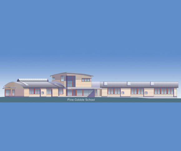 site planning elevation for elementary school in MA designed by Gran Kriegel Architects