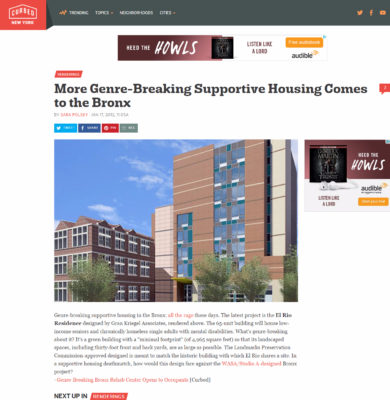 Gran Kriegel Architects El Rio supportive housing design featured on NY Curbed