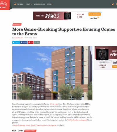 Gran Kriegel Architects El Rio supportive housing design featured on NY Curbed