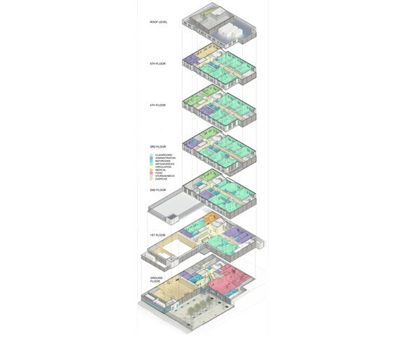 NYC SCA PS 469X Axonometric Architecture Design